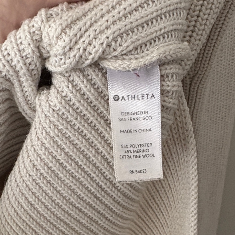 Athleta Switchback Pullover Sweater Offwhite 45% … - image 2